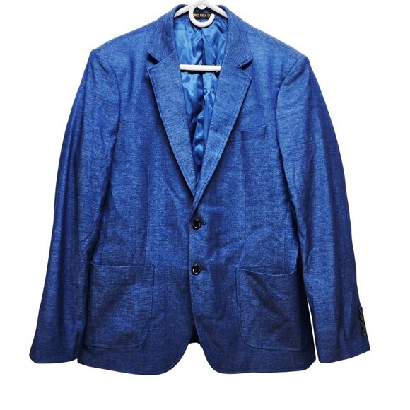 Grace Karin Mens Size Large Blue Blazer Jacket With Pockets & Lining New - Picture 1 of 9
